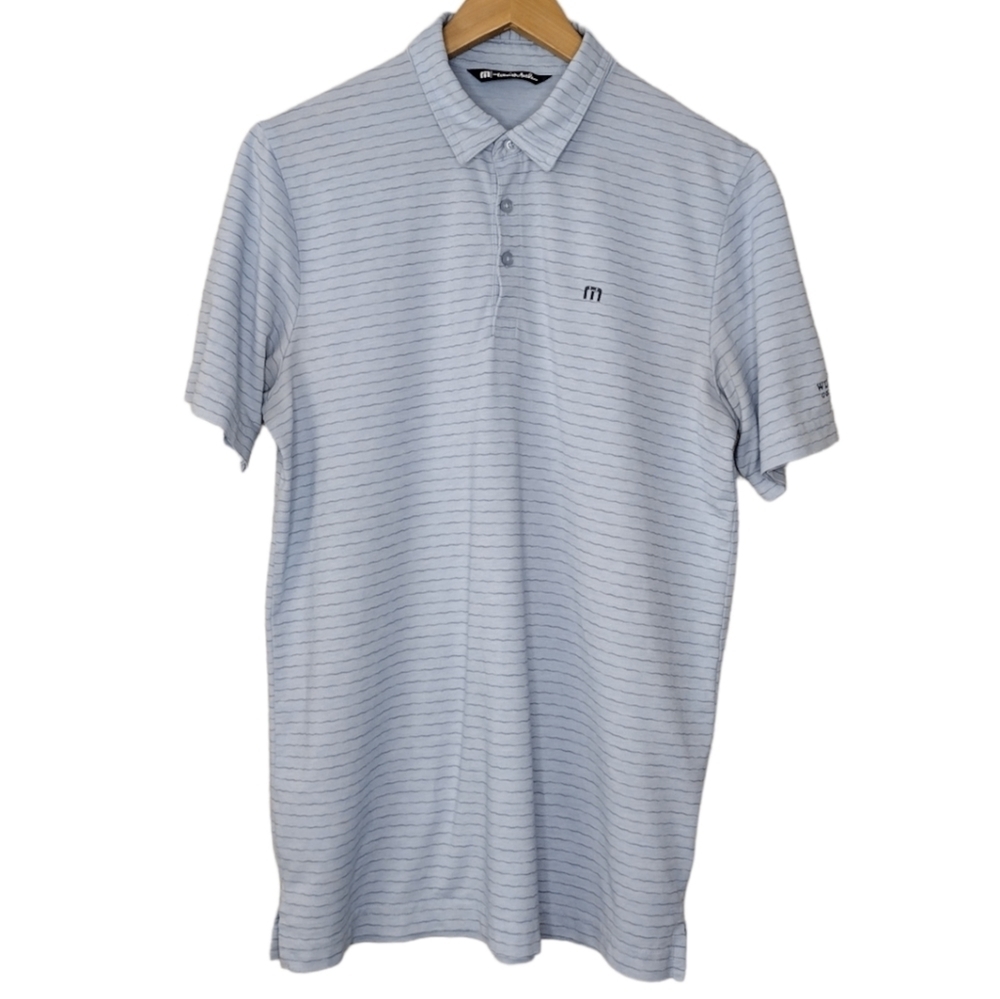 Travis Mathew Men's Striped Active Athletic Wildcat Golf Club Polo Shirt